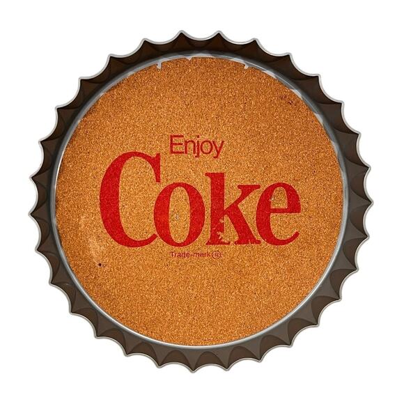Vintage Coca-Cola Bottle Cap Tray Wall Decor Plastic Cork Back Retro Coke Sign - Picture 1 of 8